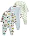 Mamas and Papas Baby-Boys 3 Pack All-in-One Dinosaurs Bodysuit, Multicolour, 9-12 Months