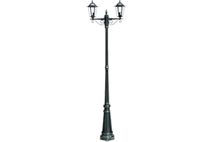 Festnight Farola para Exterior Farola de Jardín 60 Vatios 220-240V 215 cm Verde Oscuro