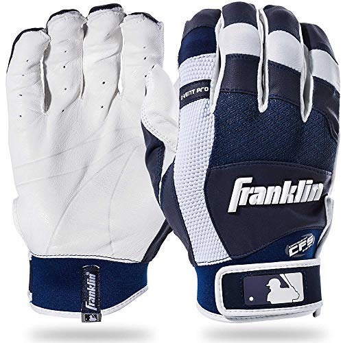 Franklin Sports MLB x-Vent Pro Guantes de bateo, Unisex, Blanco y Azul Marino
