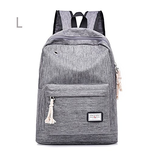Preisvergleich Produktbild ZZW Reise- und Freizeitrucksack, wasserdichter Segeltuch-ultraleichter Rucksack großer Kapazität Laptop mit USB-Ladeanschluss Rucksack Jugend Reiten Lernen Sport Schultasche (Color : Gray, Size : L)