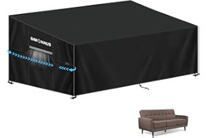SIMPHAUS Copertura Divano Esterno Impermeabile Copridivano Esterni Copridivano Telo Copri Divano da Giardino Copridondolo 4 Posti da Giardino Protezione UV 420D Tessuto Oxford 235x99x89/61cm