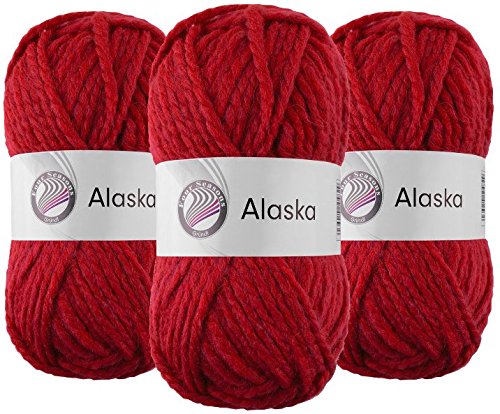 Gründl Wolle 'Di lana set Alaska colore rosso set di lana per lavorare a maglia e uncinetto, Je Matassa da 100 G (02)