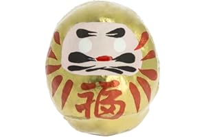 TIERRA ZEN Earth Zen Daruma, Paper Mache, Gold, 4.5 cm