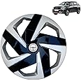 PRIGAN Wheel Cover for Kia Sonet Silver Black Wheel Cover 16" for Kia Sonet (Set of 4 Pcs) (Press Fitting) Model Name- Magnite DC 16