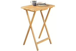 AAMEN Wooden Folding Table, Laptop Table, Natural Wood Side Table Living room, Camping Table, Study Table Perfect Indoor & Outdoor Small Coffee Table, Room Decor
