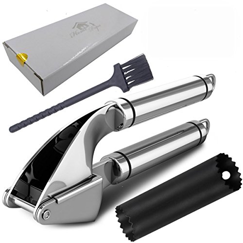 Edelstahl Knoblauchpresse Profiausführung Babykost geeignet Lebenslange Garantie Precision Kitchenware