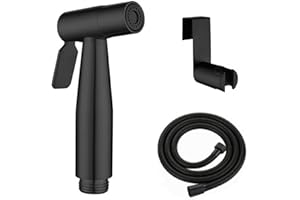 UMLIPOT Set per bidet, doccetta per lavabo, doccetta in acciaio inox, colore nero, con tubo da 1,5 m, per WC, cucina e balcone