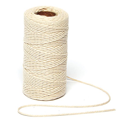 Baumwoll-Schnur, natur, zum Basteln und für Armbänder und Halsketten (2 mm x 100 m)