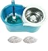 AllExtreme Floor Spin Mop 360Â° Rotating Push &Pull Cycle System Stainless Steel Set with Dry Version Bucket& Microfiber Mop-No Foot Padel RS.725.00