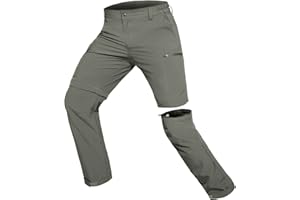 Hiauspor Wanderhose-Herren-Zip-Off-Outdoorhose-Sommer-Leicht-Trekkinghose-Atmungsaktiv-Schnell-Trockend-Funktionshose-Softshellhose-mit-5-Tiefe-Taschen