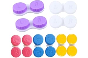 GOBFAR 10 paia Custodia per Lenti a Contatto, Porta Lenti a Contatto da Viaggio,lenti a contatto igienica portatile,Scatola Porta Lenti a Contatto con Tappi Sinistro/Destro per Viaggi a Casa All'aperto