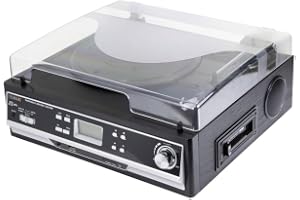 Technaxx Bluetooth 2.0 Vinylskivor och kassettomvandlare TX-22+ med inbyggd kassettspelare och stereohögtalare – MP3/WMA-musikfiler, 3 hastigheter, AUX-IN-jack, direktlagring på USB/SD-kort
