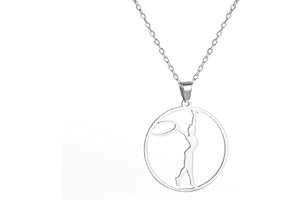 Amaxer Collana da ginnastica per ragazze ritmica ginnastica danza in acciaio inox gioielli regalo collana con ciondolo per ginnasta donne ragazze