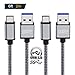 Price comparison product image USB Type C Cable, CableClub [2 Pack 6ft/2m] USB 3.0 C to A Charger Cable Long Nylon Braided Fast Charging Cord for Samsung Galaxy S8/S8+, Note 8, LG G6 G5 V30 V20, New Macbook, Google Pixel, Nexus 6P 5X, Moto Z2, Lumia 950/950XL, HTC 10/U11, OnePlus 2/3T, GoPro5, Nintendo Switch and more – Gray