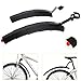 Produktbild WeyTy Fahrrad Spritzschutzset, einziehbares Mountainbike Schutzblech aus umweltfreundlichem Kunststoff, Vorne & Hinten Kotflügel für 23"-34.9" MTB, Citybike, Trekkingrad und Kinderfahrrad Schwarz