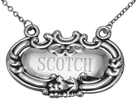 Scotch Liquor Decanter Label / Tag - Sterling Silver by Silver Mine Gifts