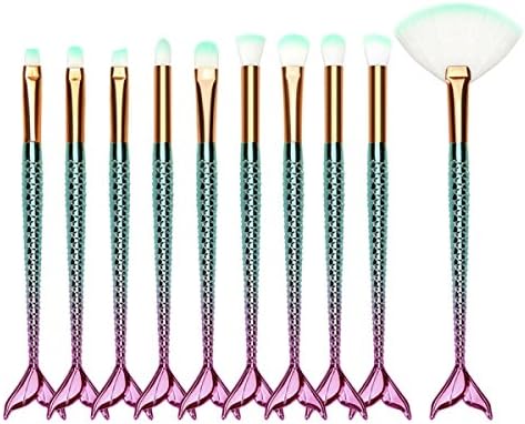 Makeup Brushes Set 10 Pcs Makeup Brush Cosmetic Brushes Eyeshadow Eyeliner Blush Brushes,B
