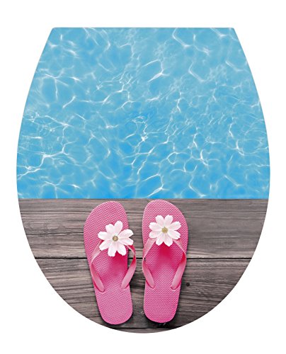 Wenko 22216100 WC-Sitz, Design Hawaii Duroplast Acryl Mehrfarbig 49,0 x 29,0 x 43,0 cm