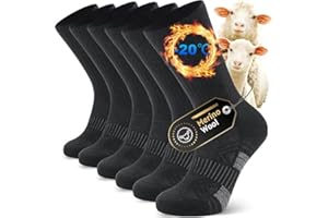 Ruixue Skarpety męskie damskie, skarpety trekkingowe z wełny merino [3 pary], skarpety sportowe, robocze, oddychające skarpety tenisowe, skarpety do biegania, elastyczne skarpety do sneakersów dla