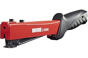 Novus Zszywacz młotkowy J-044, profesjonalny zszywacz udarowy, szybkie ładowanie, antypoślizgowy uchwyt, zszywki płaskie 6-12 mm, czerwony