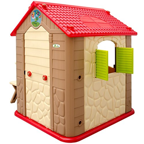 LittleTom childrens Playhouse incl 1 table 2 benches for boys and girls small plastic House for indoors and outdoors Brown Beige reviews LittleTom childrens Playhouse incl 1 table 2 benches for boys and girls small plastic House for indoors and outdoors Brown Beige