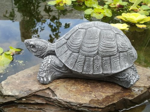 Steinfigur Schildkröte – Schiefergrau, Deko, Figur, Garten, Stein, frostsicher - 5