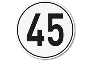 ‎ISECUR iSecur 45 km/h Aufkleber Rund 10 cm - Geschwindigkeitsaufkleber für Microcar, Leichtfahrzeuge & Elektromobil - UV- und witterungsbeständig, waschanlagengeeignet, permanent haftend I kfz722