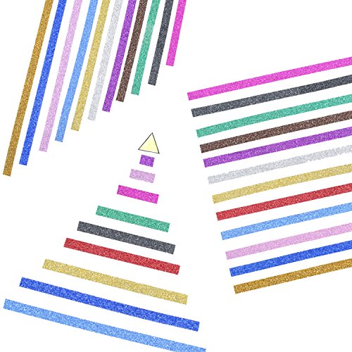 Outus 24 Stück Washi Band Handwerk Band Glitter Tapes Art Tapes Masking Tape für Kunst Handwerk und DIY, 12 Farben - 6