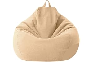Chickwing Puff Pera sin Relleno para Adultos y Niños, Exterior y Interior Bean Bag Bolsa de Frijol para Silla Tumbona Perezosa Funda para Sillón Cubierta de Sillón (Caqui,100x120cm)