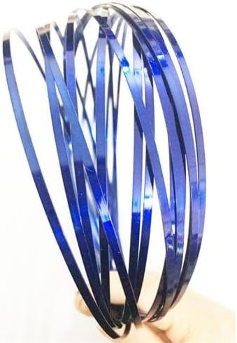 Magic Flow Rings Stainless Steel Rings Kinetic Toy Arm Slinky Infinity Spring Fidget Gadget (Navy Blue)