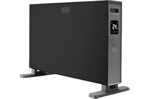 BLACK+DECKER BXCSH2001E konwektor, ogrzewanie, wentylacja, 2000 W, wyświetlacz LED, 2 poziomy mocy, timer, zabezpieczenie przed przegrzaniem, uchwyt do noszenia, czarny