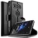 Produktbild Sony Xperia XZ2 Compact Hülle, KuGi Sony Xperia XZ2 Compact Wallet Case, Brieftasche Case Hülle PU Kunstleder Flip Case mit Standfunktion Kartenfächer und Bargeld für Sony Xperia XZ2 Compact smartphone.Schwarz