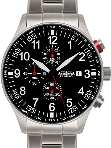 Astroavia Herren-Armbanduhr Chronograph Quarz Edelstahl N57S