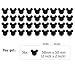 Set of 36 MICKEY MOUSE EARS wall art sticker decal, for baby boys, girls nursery, kids bedroom, laptop, BLACK, 2 x 2 INCH (58 x 50mm) each