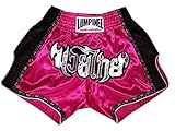 LUMPINEE MUAY THAI BOXING TRUNKS DARK PINK RETRO STYLE BOXING SHORTS SIZE XXL