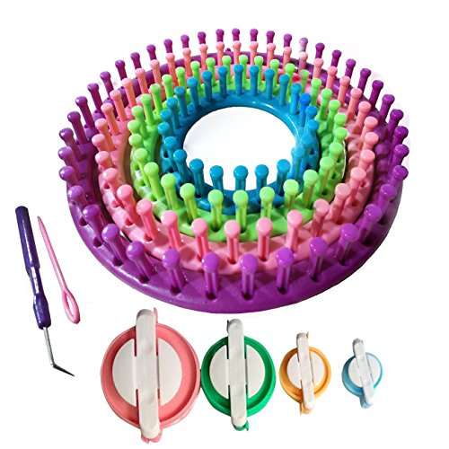 Tmade Redondo Juego de telares de punto Fabricante de sombreros Bufanda Crochet kit con Regalo Juego de Pom Pom Maker