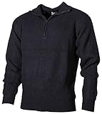 seemannspullover rätsel 100% Polyacryl MFH Isländer Pullover, Troyer mit Reißverschluss, Blau, Large