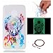Produktbild Schutzhülle für Motorola Moto G5, GOCDLJ Ultra Thin TPU Luminous Fluoreszierendes Licht Leuchtende Nacht Hülle Muster Gel Skin Transparent Bumper Rand Cover Tasche Bunte Handyhülle Protective Case Schale schützende Durchsichtig Rückschale Clear Rubber Pattern Fall Handytasche Weiche Ränder Etui + Chinesischer Stil Rote Armbänder für Lenovo Moto G5 Design Hirsch und Windspiele