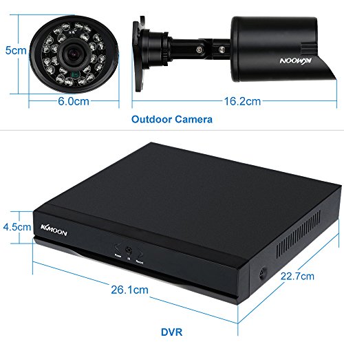 KKMOON 16CH Kanal Voll 960H/D1 800TVL CCTV ¨¹berwachung DVR HDMI P2P Onvif Digital Video Recorder + 4 * Indoor Dome-Kamera + 4 * Outdoor Wetterfest Bullet-Kamera + 8 * 60ft Kabel unterst¨¹tzt IR-CUT¡­ - 7