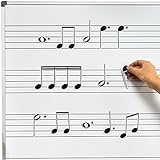 Una sola hoja de varias notas musicales magnéticas.