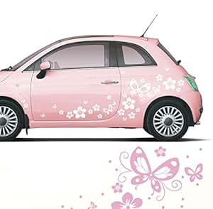 ilka parey wandtattoo-welt® Autoaufkleber Autotattoo Butterfly Hibiskus