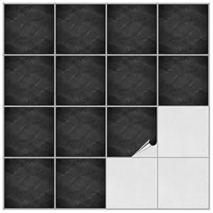 Amazon.de: FoLIESEN 2246020 Fliesenaufkleber für Küche und Bad - 20 Stück PVC Dekor Black Slate 15 x