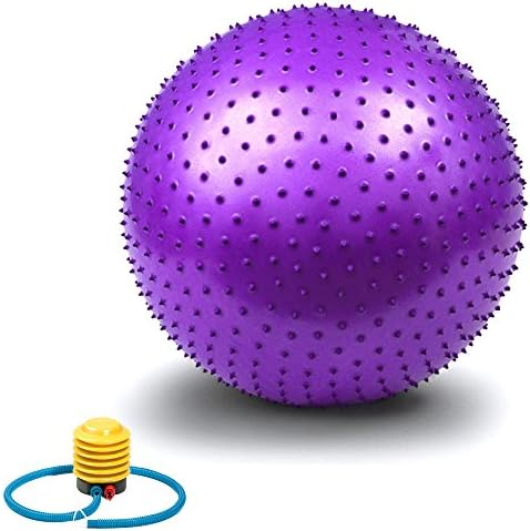 Exercise Ball, VLENIEN Anti-Burst and Slip Resistant Athletic Inflatable Twist Massage Balance Fitness balll with Pump (Purple, 65cm)