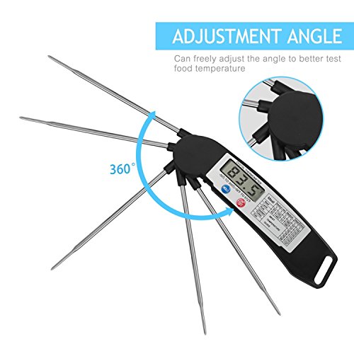 Digital-Nahrungsmittelthermometer Instant lesen Kochthermometer mit klappbaren interne Sonde Anti-Korrosions für Küche Lebensmittel Fleisch Grill BBQ Milch und bathwater (dünn) - 3