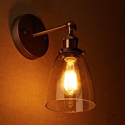 LES® YOBO Lighting Industrial Edison 1 Light Glass Shade Wall Mount Fixture Home Bedroom Wall Sconce Lamp Fixture