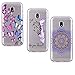 Produktbild Samsung Galaxy J3 2017 Hülle Silikon, LuckyW 3X TPU Schmetterlings Feder Mandala Hülle für Samsung Galaxy J3 (2017) SM-J330F (European Version) Soft Silikon Glitter Tasche Transparent Clear Klar Durchsichtig Ultra Slim Thin Dünne Schutzhülle Weiche Flexibel Kratzfeste Scratch-Resistant Stoßfest Shockproof Etui Bumper Case