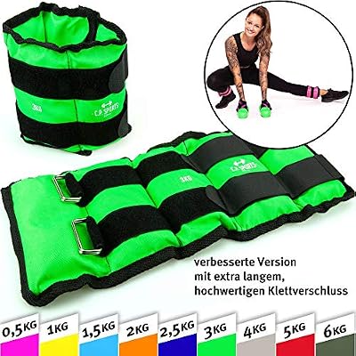 C.P.Sports Lot de 2 Manchettes lestées pour Articulation des Mains et des Pieds 2 x 0,5 kg 1 kg 2 x 1,5 kg 2 x 2 kg 2 x 2,5 kg 2 x 3 kg 2 x 4 kg 2 x 5 kg 2 x 6 kg, Paar-3,0kg