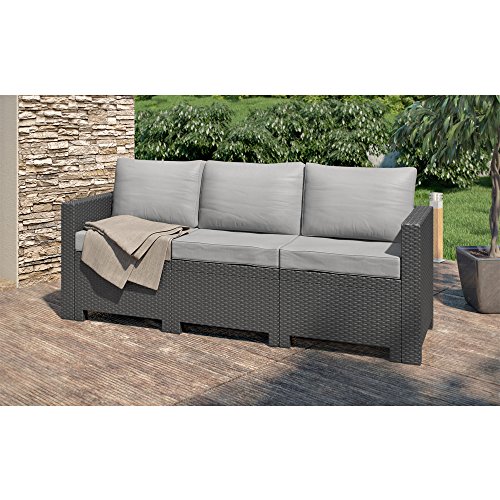 BICA Colorado 3-Sitzer Couch Poly Rattan Gartenmöbel Lounge Rattanoptik Sofa