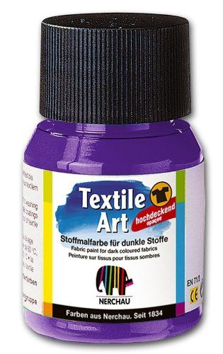 Nerchau 144405 - Textile Art Stoffmalfarbe für dunkle Stoffe 59 ml, Violett
