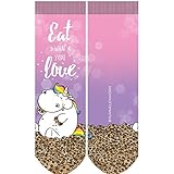 Pummeleinhorn - Fotosocke 'Eat what you love', Gr. 39/42